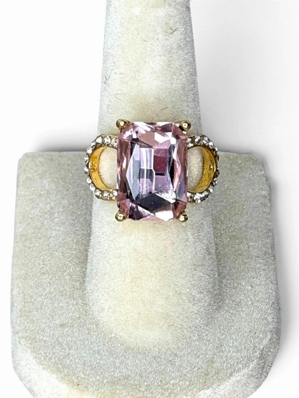 Pink Gemstone Gold-Tone Ring